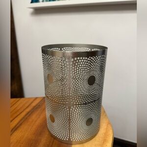 CB2 Metal Hurricane Candle Holder Vase 5" x 8"
